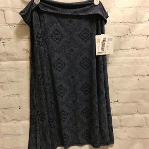 LuLaRoe Navy Geometric A-Line Skirt